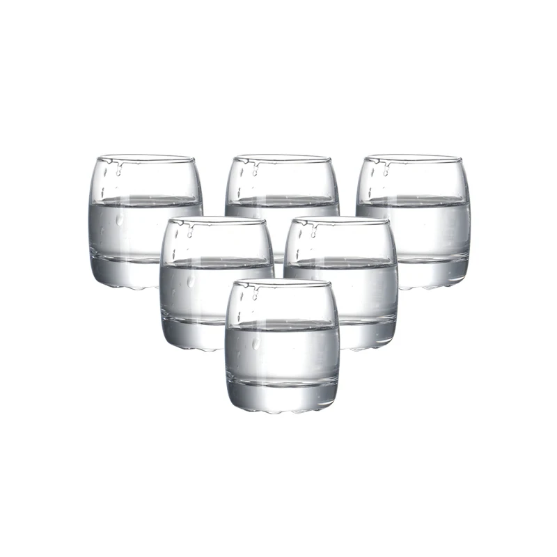 Set of 6 75ml lead free shot glasses set machine made glasses for vodka spirits drinks or bar party liqueor glass  2.5 ounce