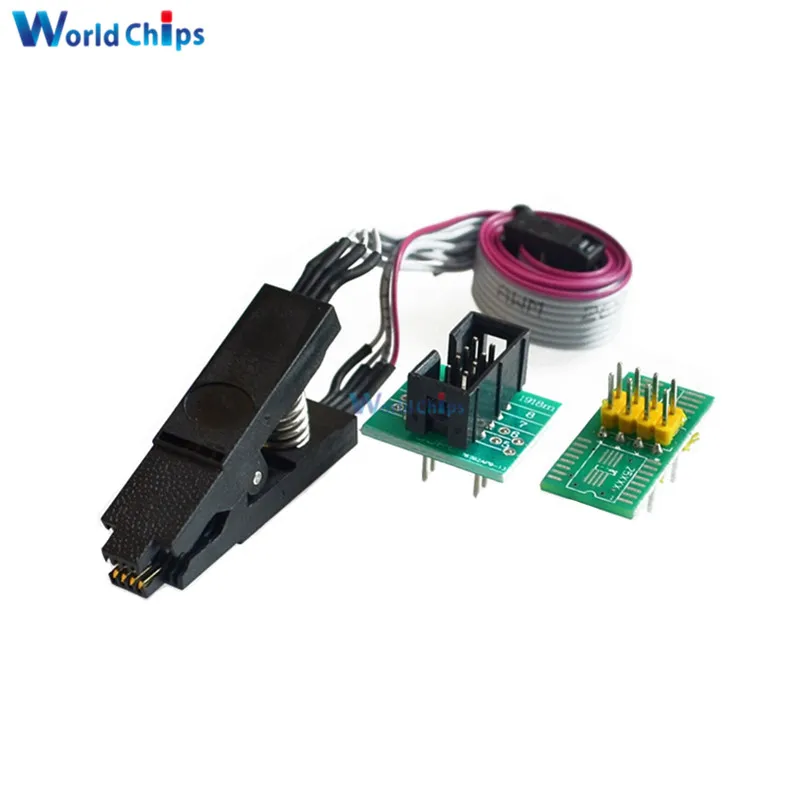 

SOIC8 SOP8 Test Flash Chips IC Socket Adpter BIOS/24/25/93 For EEPROM 93CXX / 25CXX / 24CXX in-circuit Programmer 2 Adapters