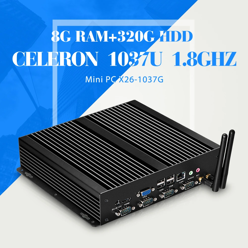 hot selling CPU mini computer celeron C1037U 8g ram 320g hdd virtual desktop thin client laptop computer 4*com with wifi