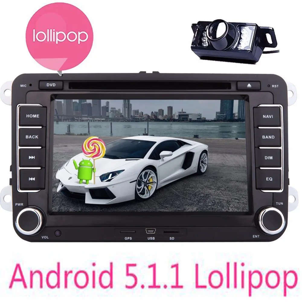 Android 5.1 4 ядра автомобиль головного устройства Стерео DVD GPS навигации для Фольксваген Гольф Sharan JETTA SKODA Polo Passat Caddy Octavia