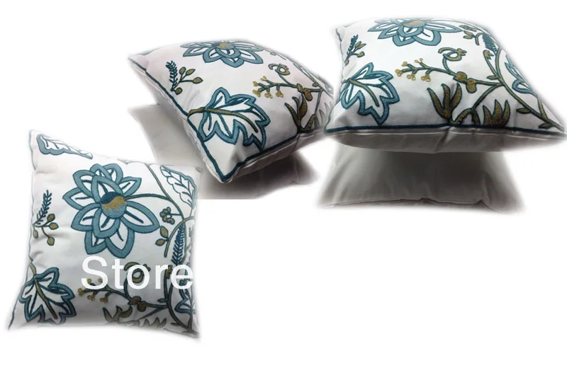 Декоративный Хлопок Холст Crewel чехол для подушки с вышивкой, Красивая весенняя наволочка для подушки Постельное белье диван стул открытый