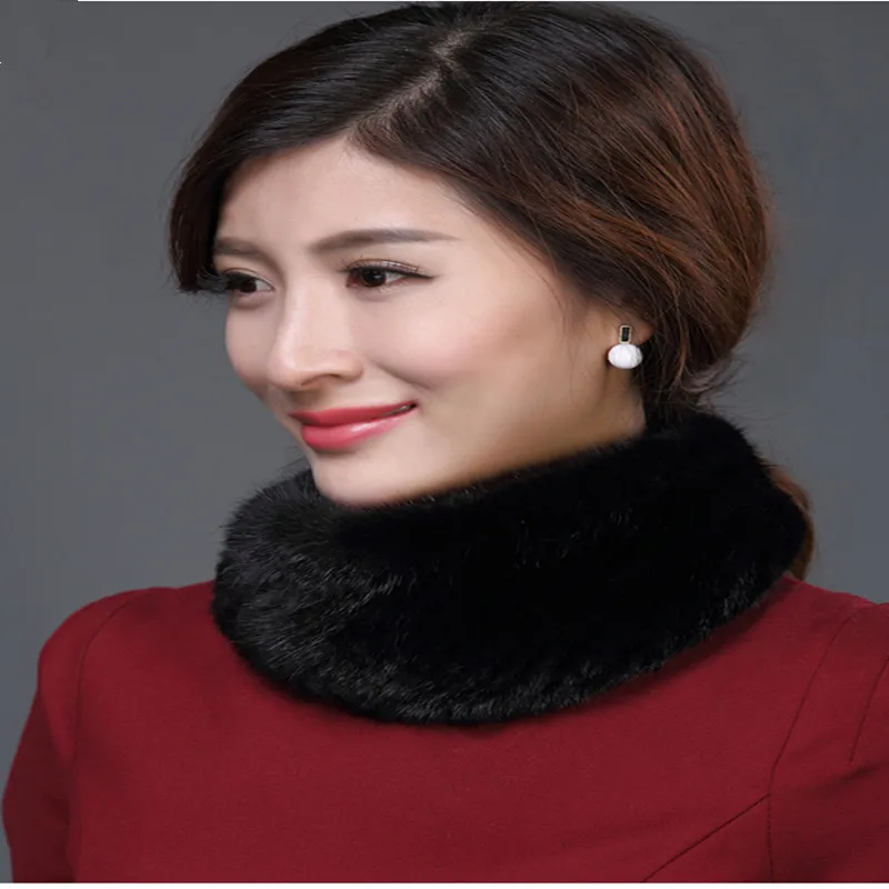

Women fashion fur Scarf Mink knit scarves Warm fur headband