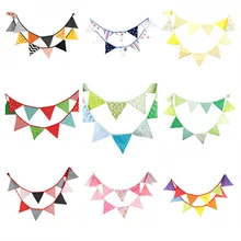 12 Flags 3 2m Artificial Cotton Fabric Bunting Pennant Flags Banner Garland Wedding Birthday font b
