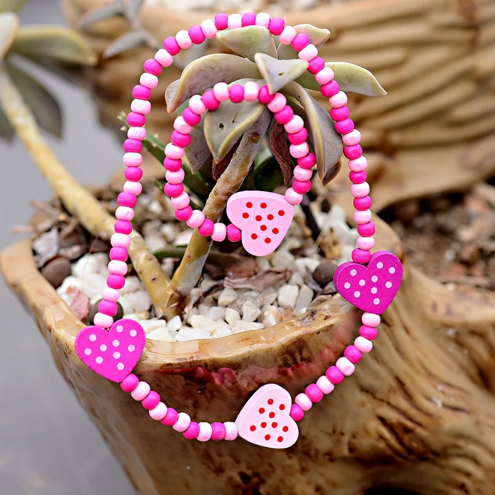 Комплект из колье серёг и браслета с деревянными бусинами|children jewelry set|jewelry setsjewelry