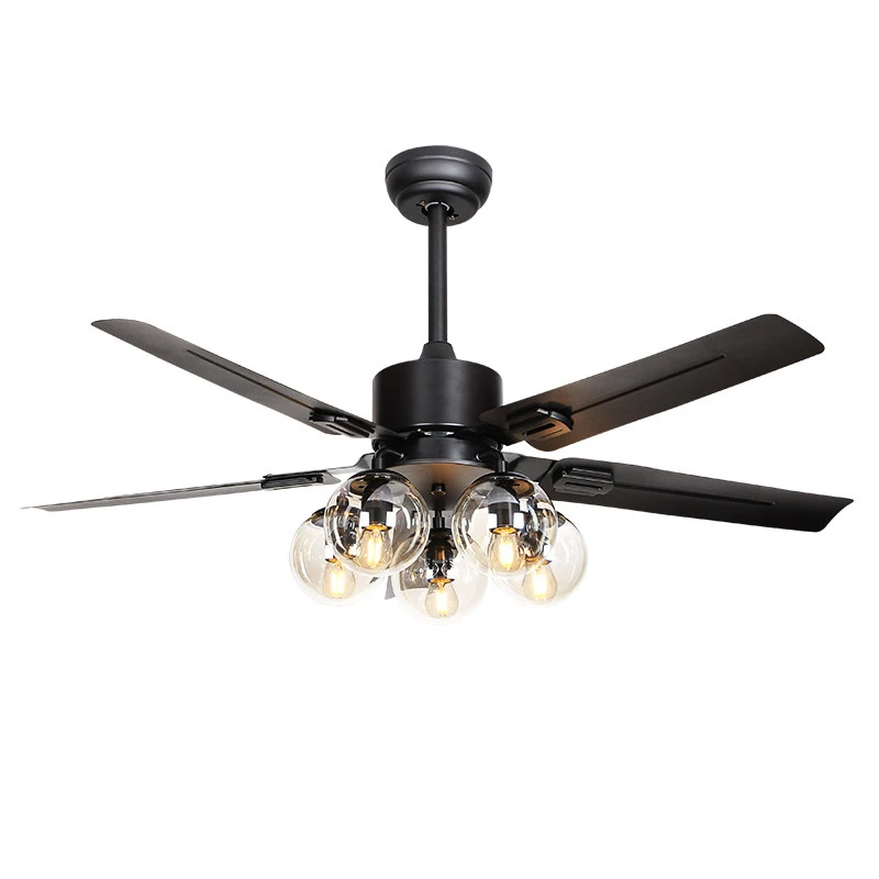 Black Vintage Ceiling Fan With Lights Remote Control Ventilador De