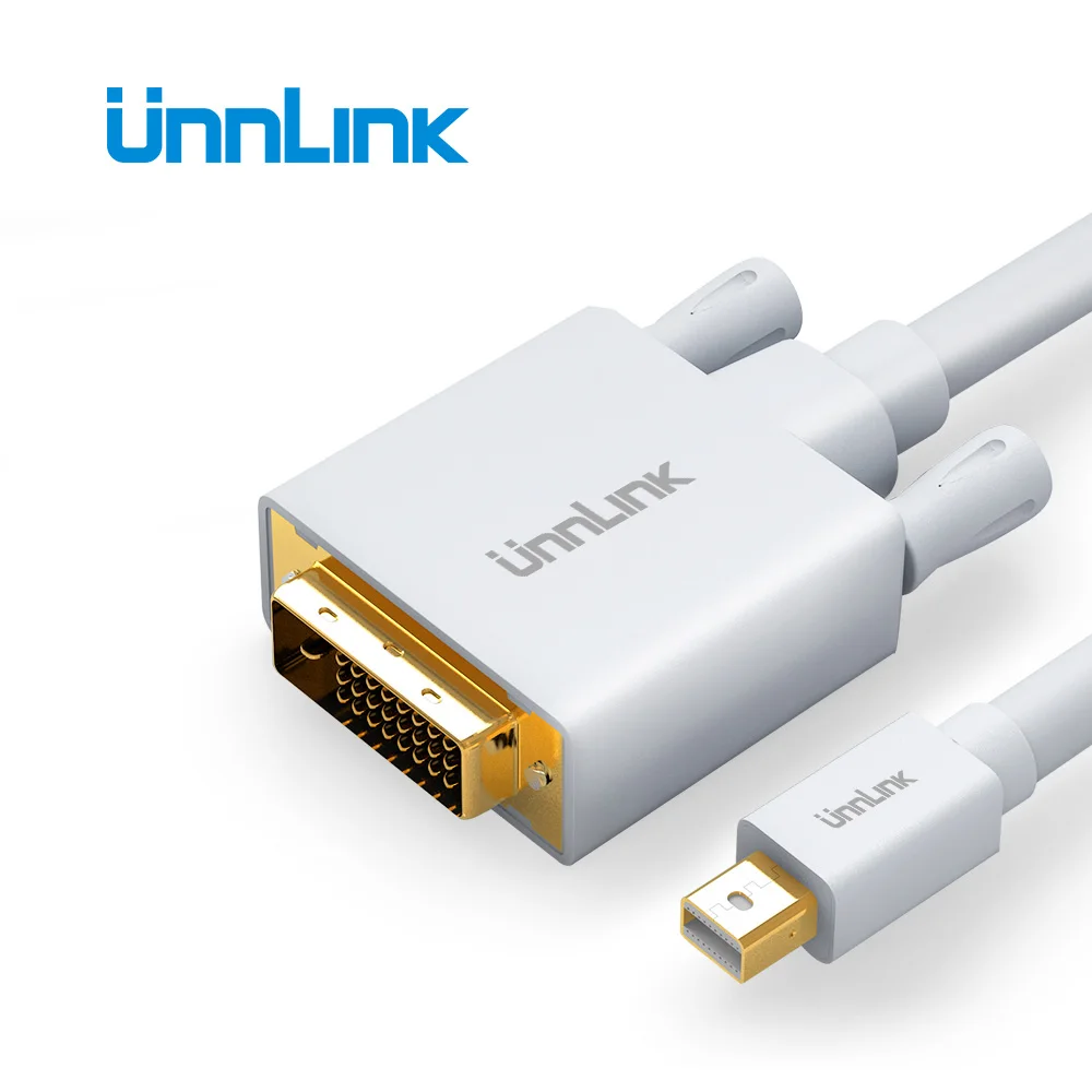 

Unnlink 1.5m Mini DP DisplayPort to DVI Cable Mini DP DVI Video Adapter Cables Thunderbolt 2 for MacBook Monitor Projector TV