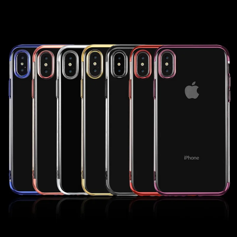 

Plating Clear Silicone Case for iPhone XS Max XR X case Transparent Soft TPU cover for iPhone 6.1 X 5 6S 7 8 Plus XS Phone Bag