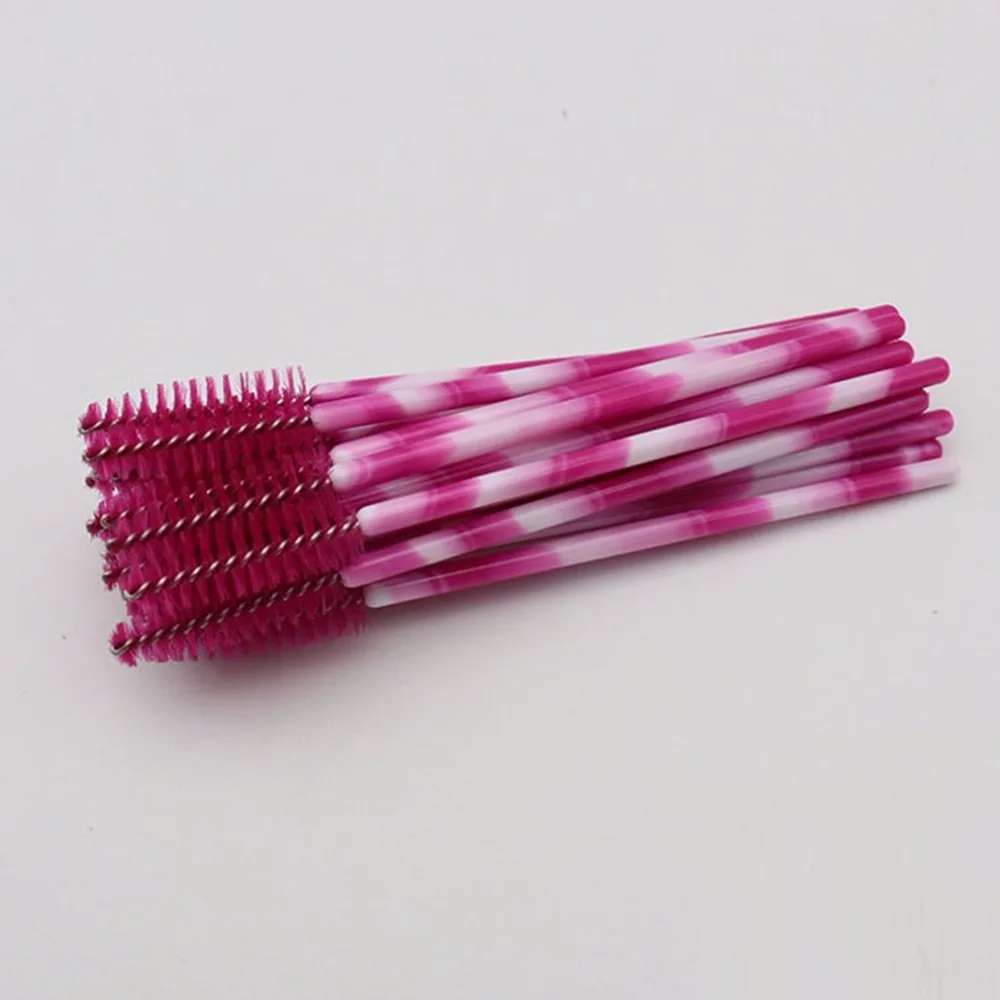 

50pcs/lot Colorful Handle Disposable Mascara Wands Applicator Lash Nylon Makeup Brushes Eyelash Extension Cosmetic Make up Tool