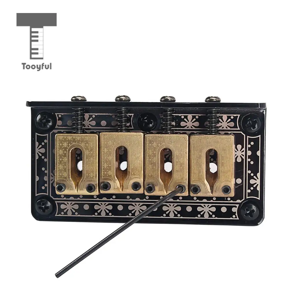 Tooyful Exquisite 1 Set 4 String Guitar Saddle Bridge Hardtail for Cigar Box Guitar ReplacementParts Black