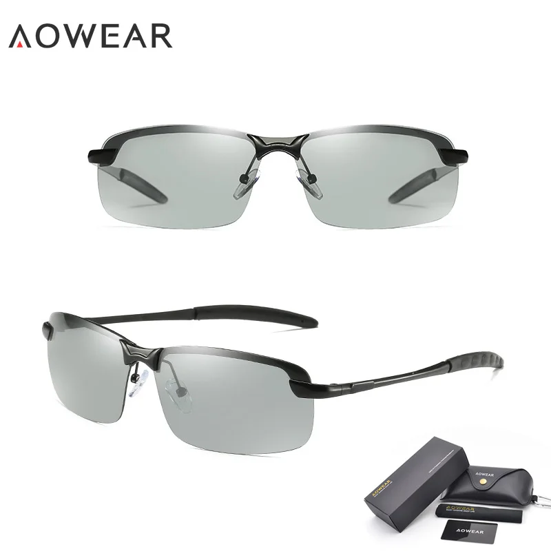 AOWEAR HD поляризационные фотохромные солнцезащитные очки, мужские очки-хамелеоны для вождения, мужские очки для вождения на День и ночь, Oculos Lentes Sol Hombre