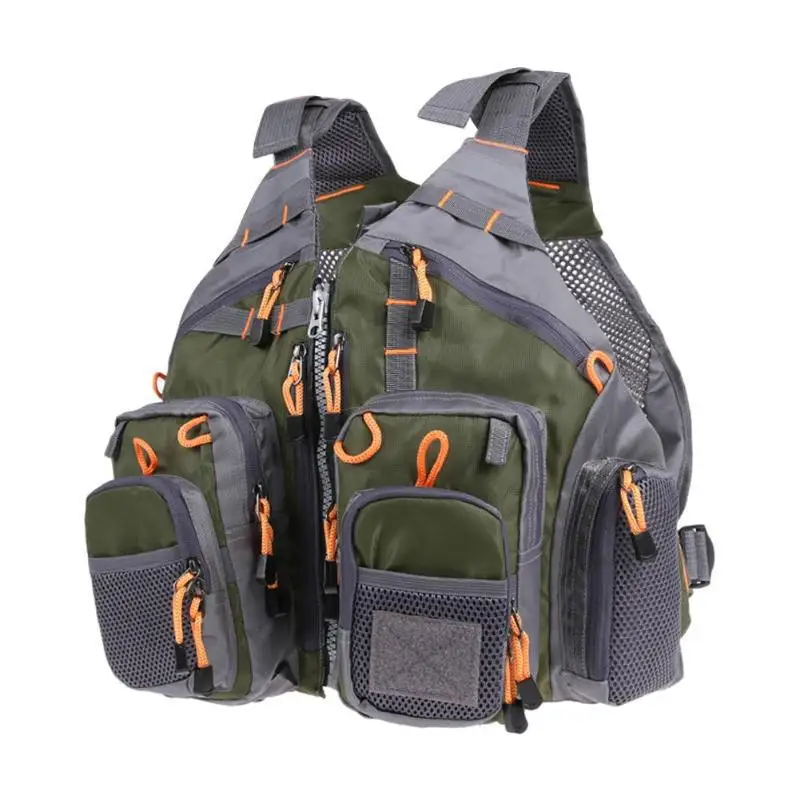 

2019 Fly Fishing Vest Adjustable Mesh Mutil-Pocket Outdoor Sport Life Safety Jacket Swimming Sail for Pesca fishing clothes