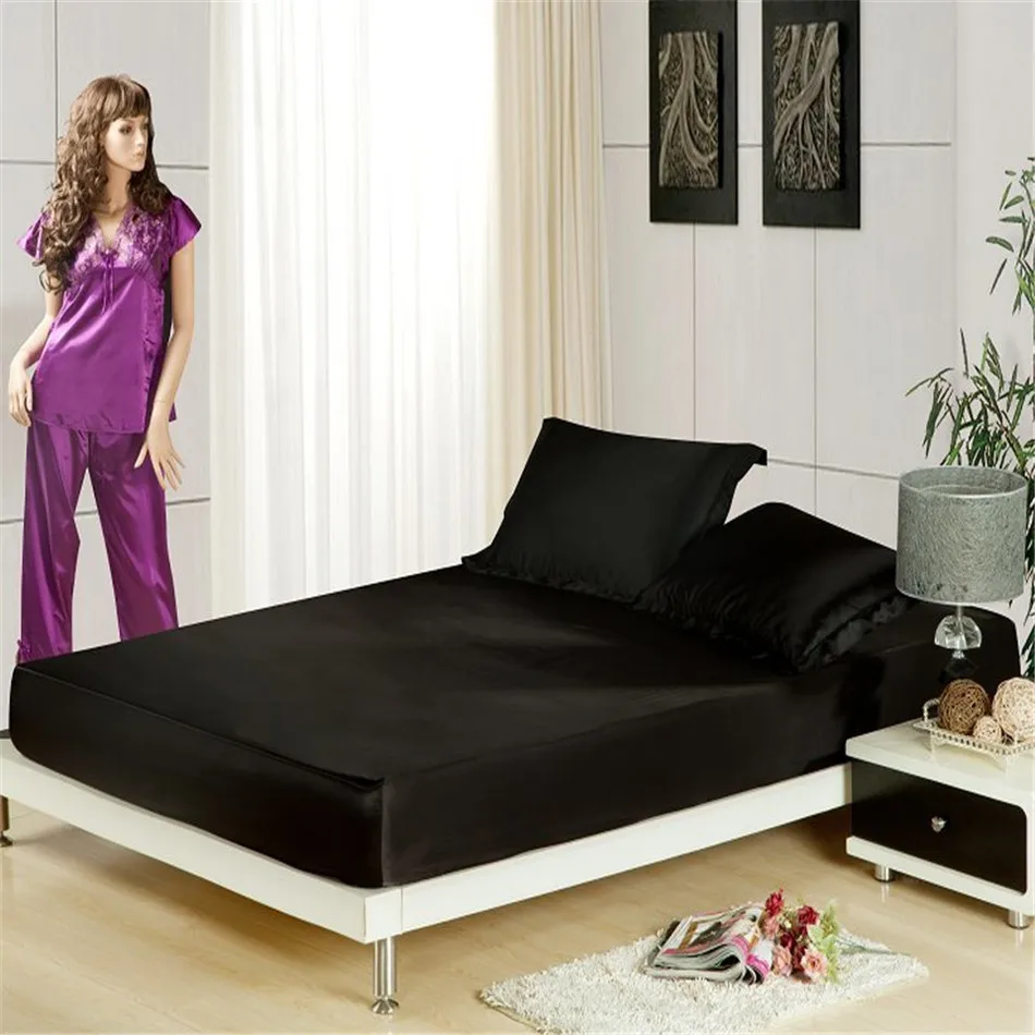 Popular satin black sheets buy cheap satin black sheets lots from ...