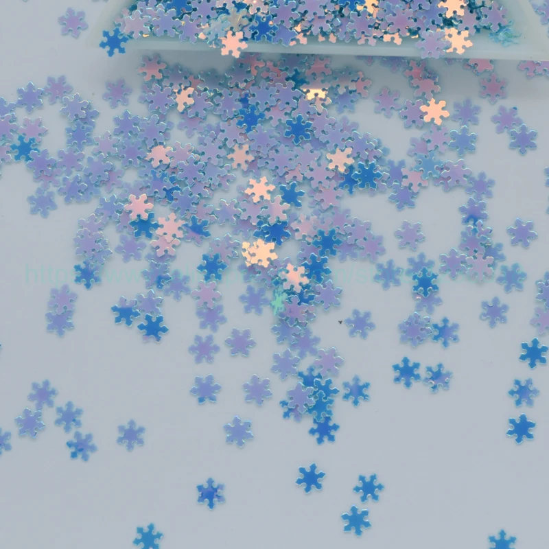 25 г 5 мм блестящая голубая Снежинка Форма ПВХ пайетки с блестками для альбом для вырезок для рукоделия DIY аксессуар конфетти NailArt