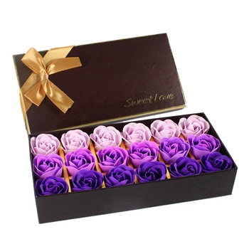 

18Pcs Creative Gradient Simulation Rose Soap Flower 4Types Beautiful Colors