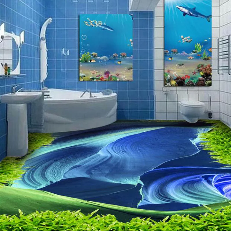 

Custom Floor Mural Wallpaper 3D Creative Abstract Art Wall Painting PVC Self-adhesive Wear Non-slip Vinyl Wall Paper Mural Decor