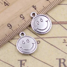 12 unids/lote encantos sonriente cara sonriente 16x12mm tibetana colgantes joyas antiguas DIY hecho a mano para collar de pulsera