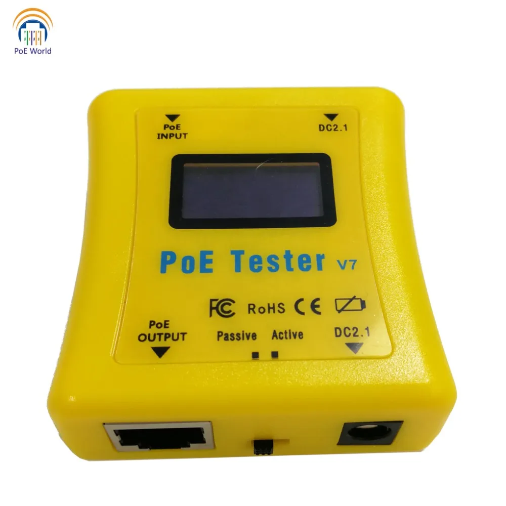 PoE World CCTV инструменты PoE Тестер с портом PoE детектор Светодиодный дисплей тестеры Встроенный Мощность над Ethernet напряжение и ток тестер