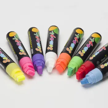 

8 Colors Erasable Highlighter Fluorescent Liquid Chalk Marker Neon Pen For LED Writing Board Blackboard Glass Painting Graffiti