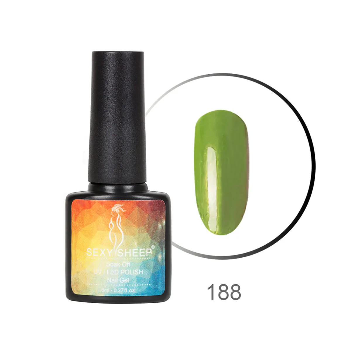 8ML Gel Nail Polish Colorful UV Gel Soak Off Gel Polish Semi-Permanent Varnish Red Black Gray Green Nail Color Manicure Nail Art - Цвет: 188