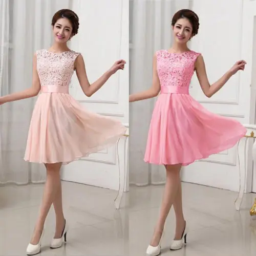 

2019 New Hot Sale Latest Summer Fashion Women Lace Prom Formal Cocktail Party Bridesmaid Short Dress Prom Gown