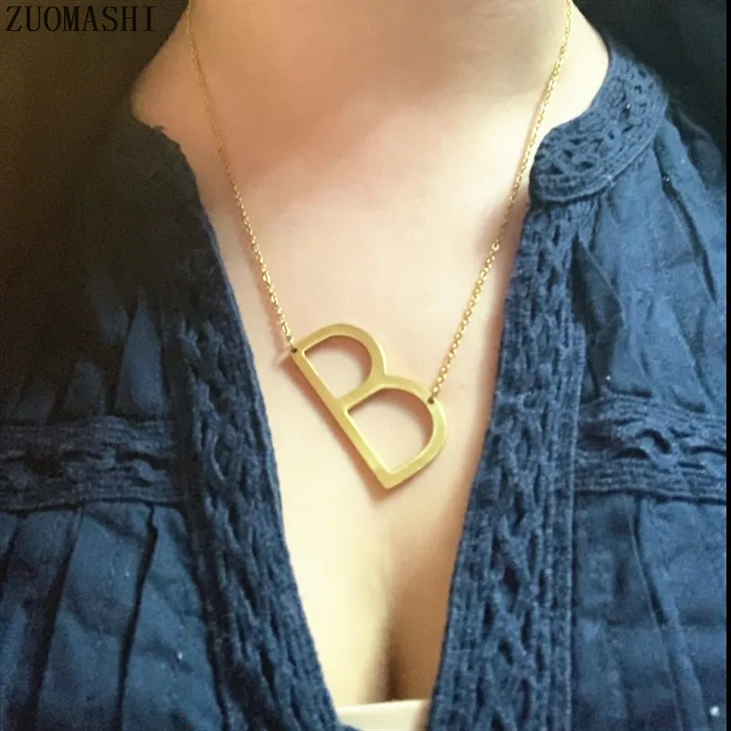 Large Initial Necklace Oversized Letter 
