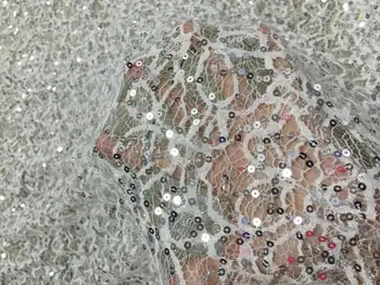 

Gorgous High Quality Grey/Silver Sequin Fabric tecido, African French Lace Fabric for dentelle Nigeria Lace