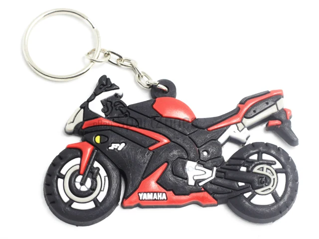 keychain for yamaha r1 super sport bike decals badge soft rubber