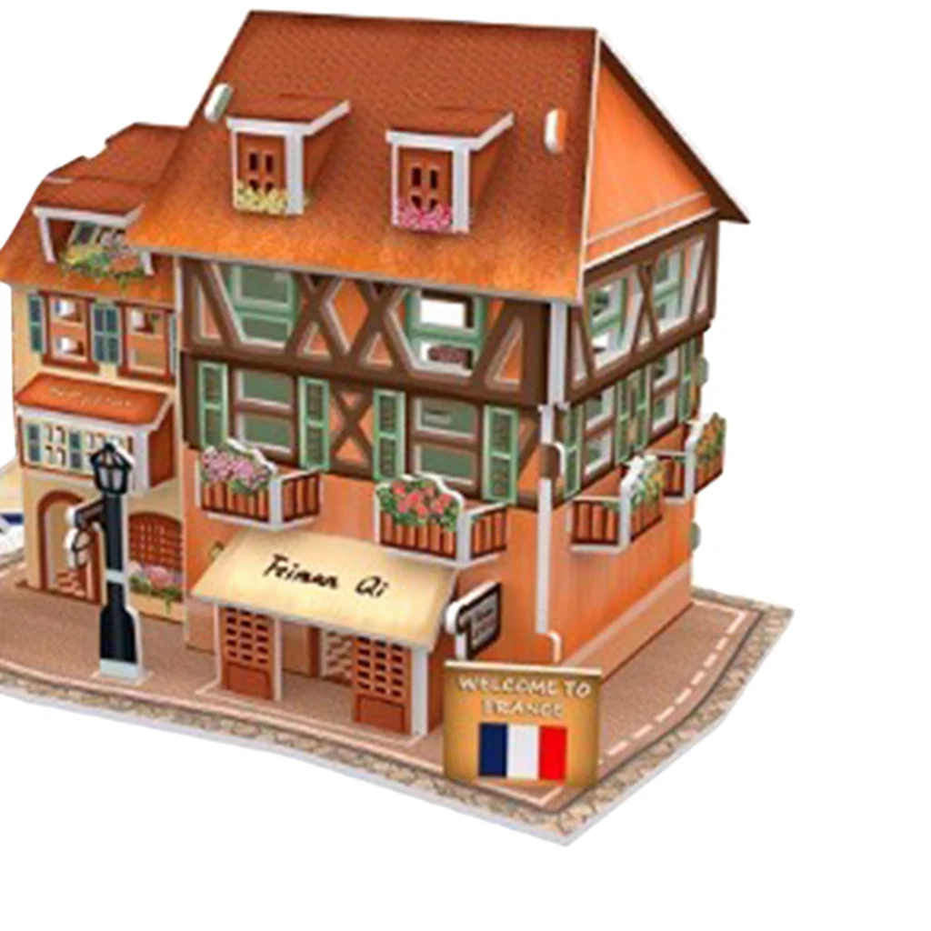 DIY Miniature Dollhouse Wooden Furniture Kit Handmade Crafts French Loft Apartment Model 1/24 Scale Puzzle Doll House Toys