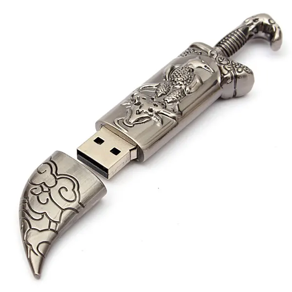 

16GB USB 2.0 Metal Silvery Mongolia Style Flash Drive Storage Memory U Disk USB Flash Drives