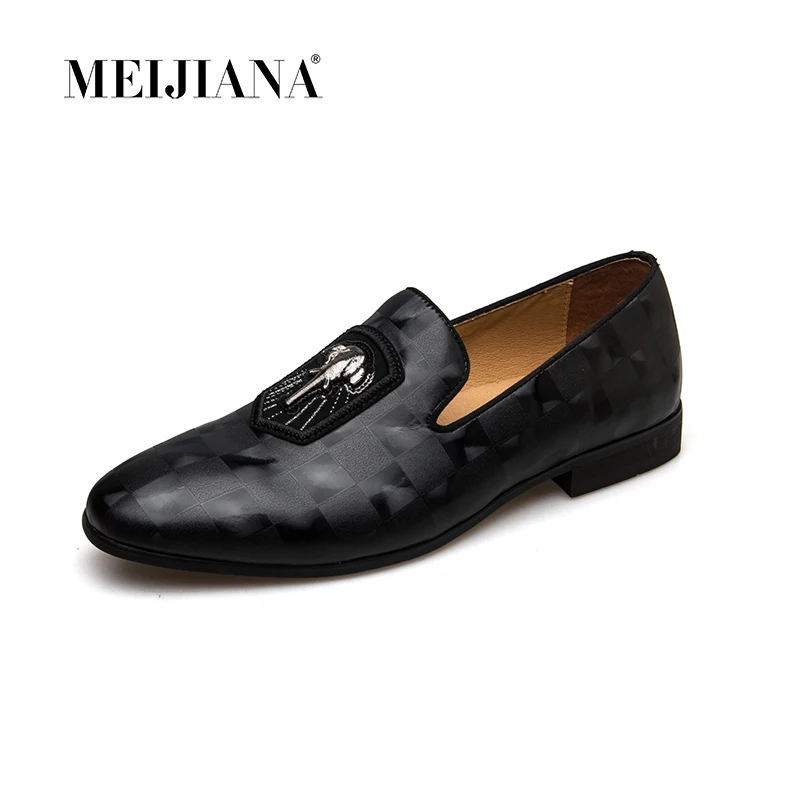MEIJIANA/ бренд; сезон весна-осень; мужские лоферы из натуральной кожи; модная мужская обувь; черная обувь для торжеств