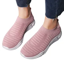 Прогулочная обувь из сетчатого материала для отдыха; дышащая Спортивная обувь для женщин; удобные тапочки; простая обувь; J19