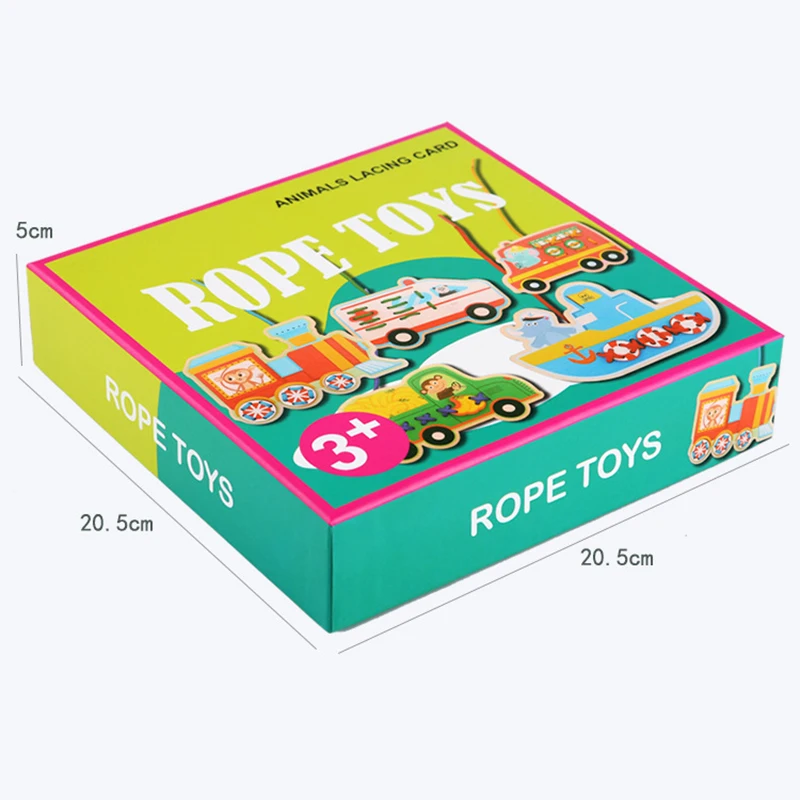 Веревка игрушки деревянные пазлы доска плетеная игрушка Детские 3D Мультяшные