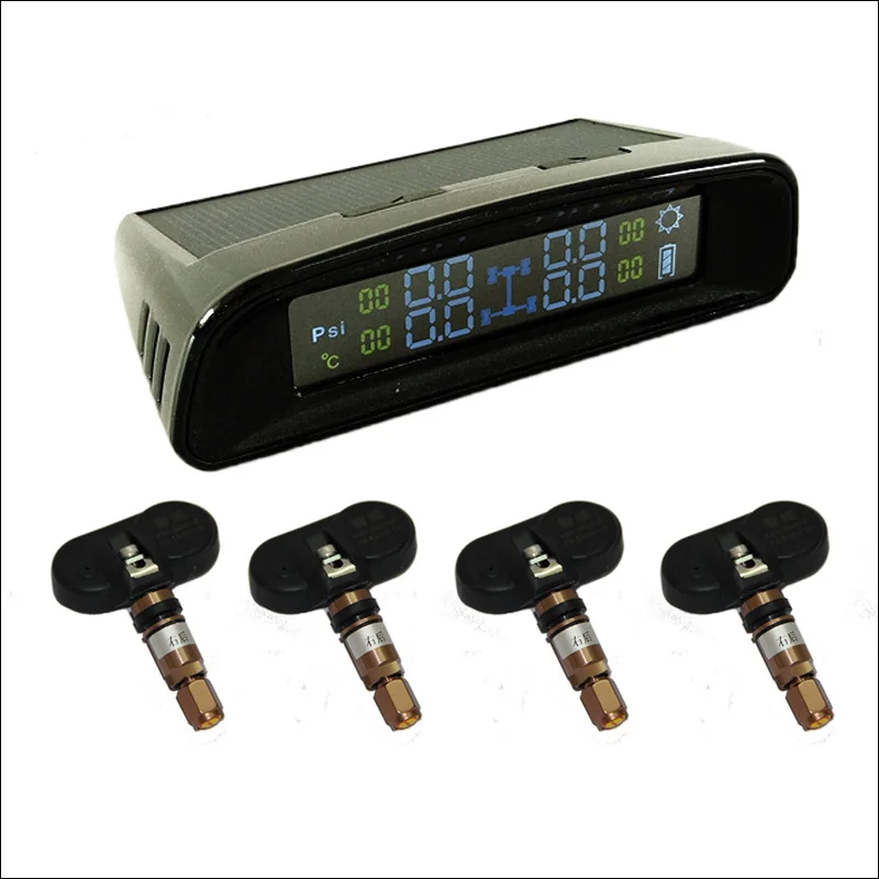 

BigBigRoad Solar Power Car TPMS Tire Pressure Monitor System 4 Internal Sensors For kia cerato sorento k3 k2