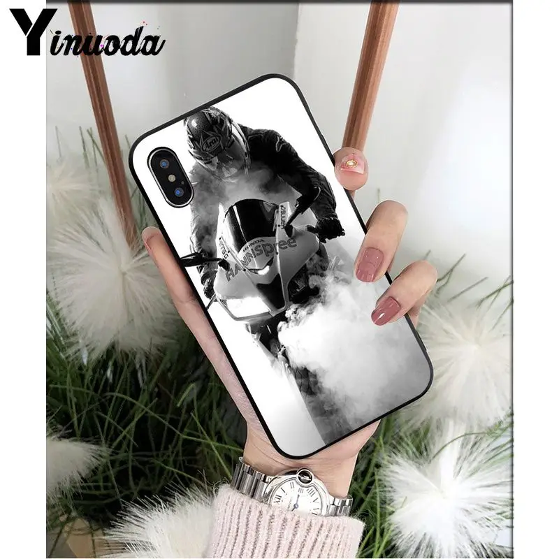 Yinuoda красивый мотоциклетный черный мягкий чехол для телефона Apple iPhone 8 7 6 6S Plus X XS MAX 5 5S SE XR - Цвет: A13