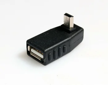 

100pcs/lot DHL free shipping 90 Degree Down Anlgled USB Female to Mini USB Male OTG Adapter