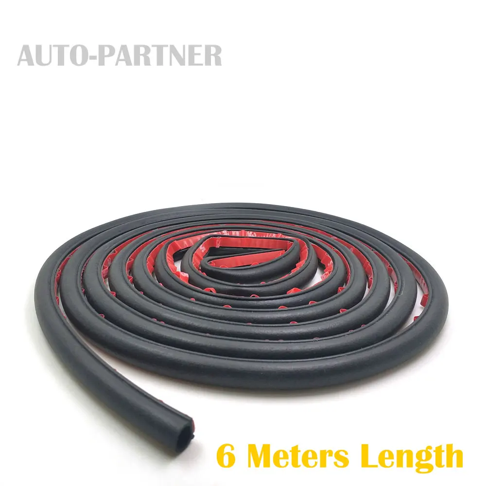 

6 Meter/pcs small D 9*10mm car sound insulation sealing rubber strip anti Noise Rubber 3m Sticky Tape car door seal