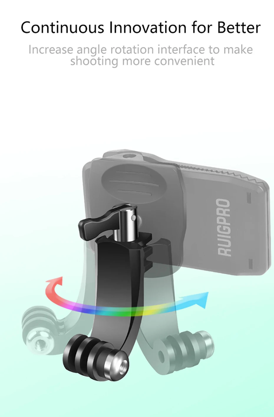 RUIGPRO Регулируемый рюкзак зажим для Gopro 7 6 5 eken Sjcam Dji 360 градусов Вертикальная съемка Экшн-камера зажим аксессуары