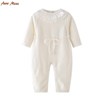 

2019 Baby rompers / Cream color of romper / Crochet romper with belt