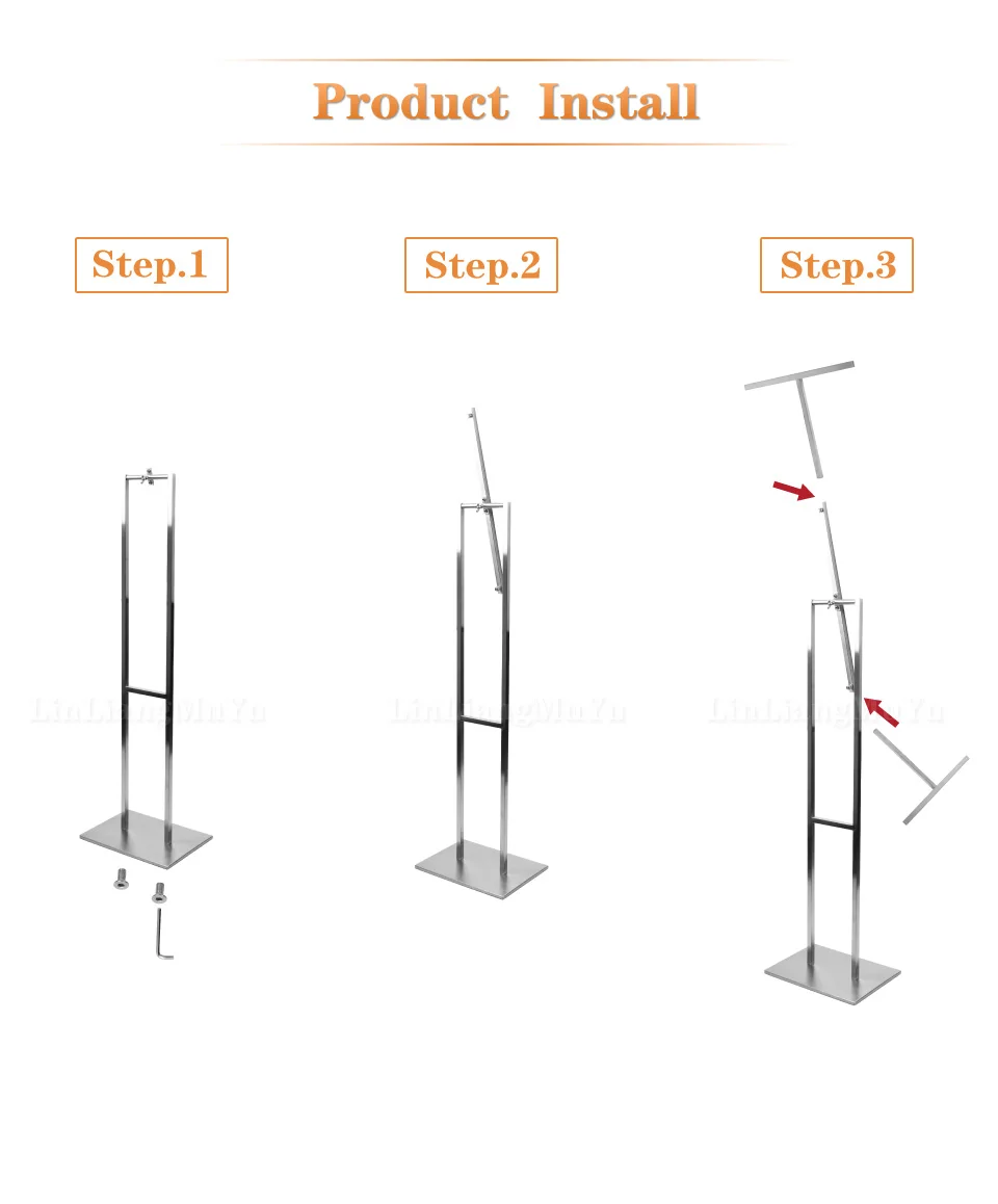 Linliangmuyu металлическая регулируемая рама фото напольный дисплей стойка держатель для рекламы плакат высокого качества из нержавеющей стали