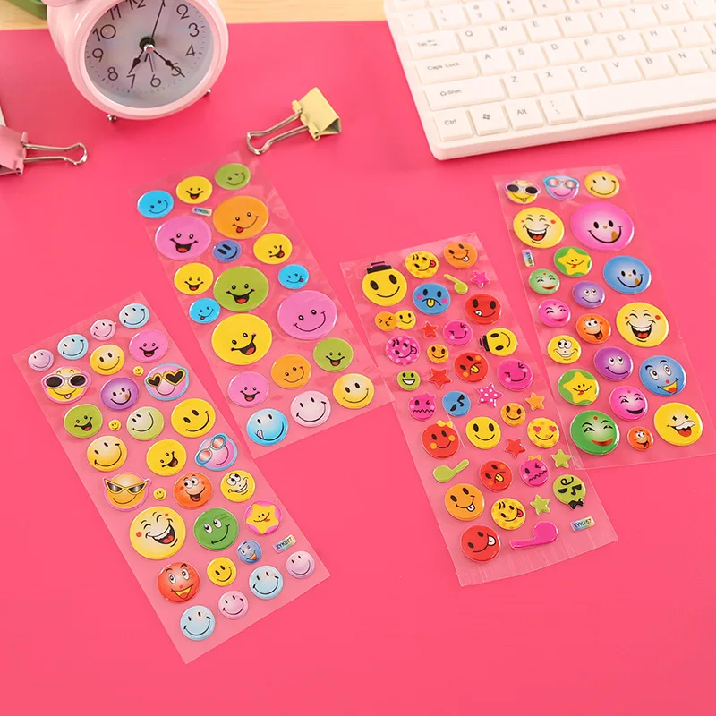 

Smiley faceStereoscopic sticker 3D Cartoon Children Stickers Toys Emoji PVC Scrapbook Gifts For Kids