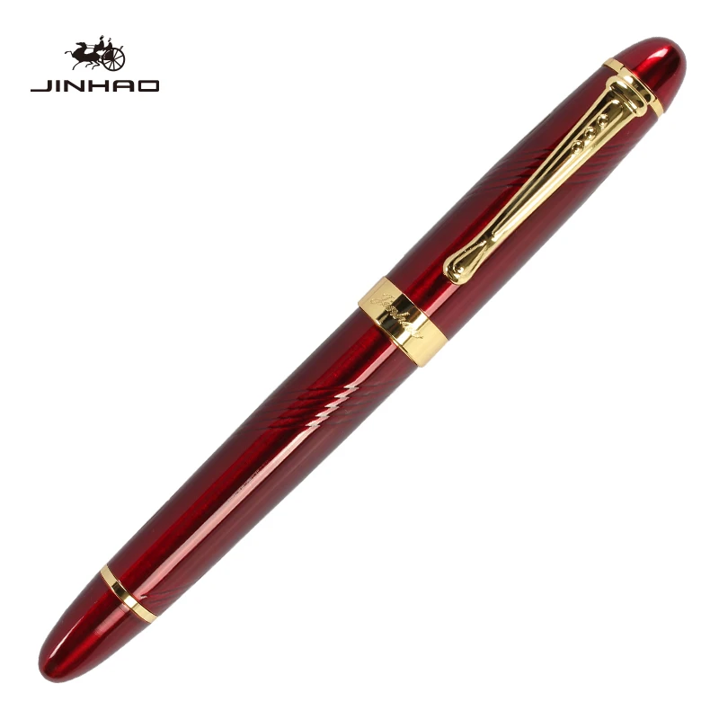 Jinhao X450 перьевая ручка Роскошные чернильные ручки для письма высокое качество ручка Dolma Kalem вулпен полностью металлический Синий Красный 22 цвета и чернила