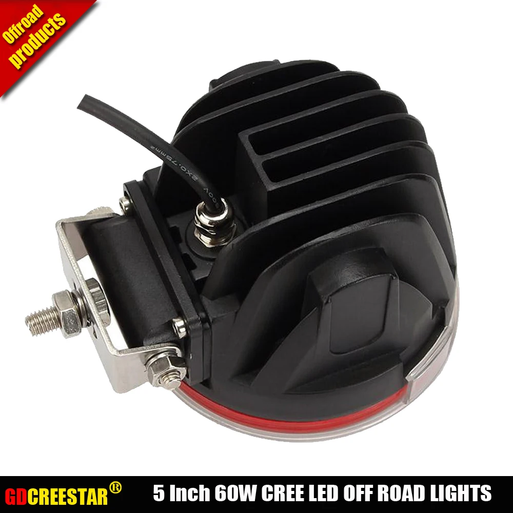 Круглый 60W светодиодный внедорожный светильник 12V 24V Светодиодный S для седельный