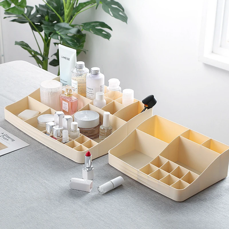 Plastic Cosmetics box for bathroom Sub division makeup organizer