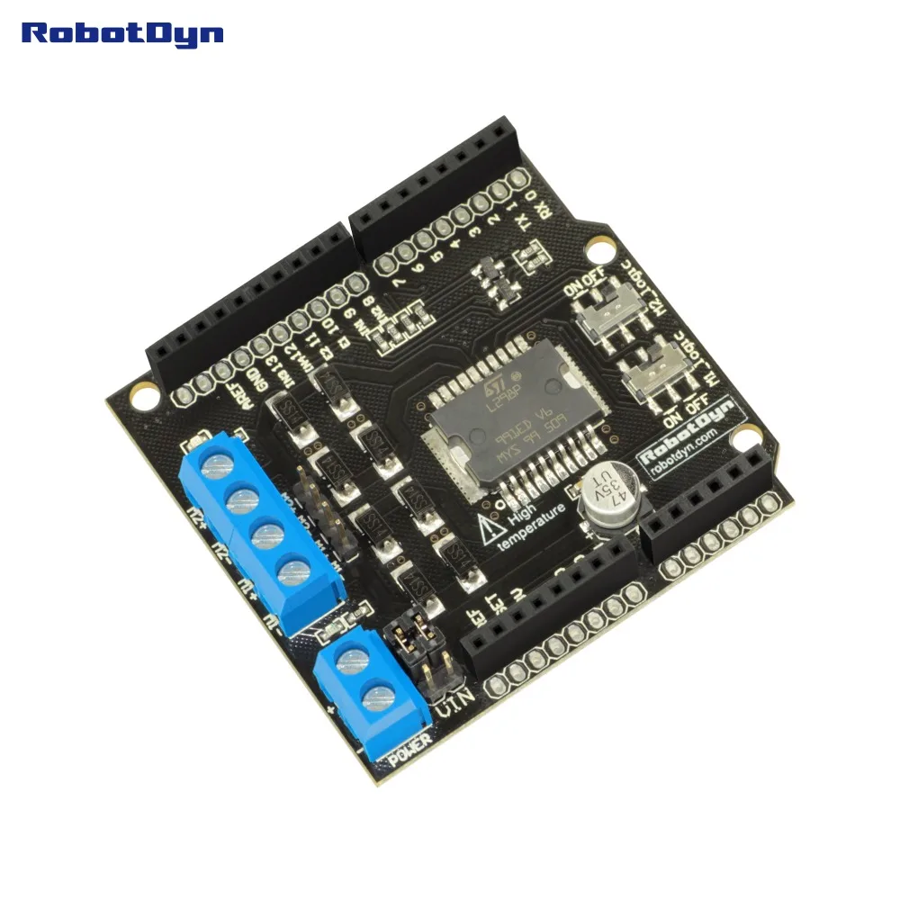 Моторный щит L298P, 2A, 2 двигатели для Arduino