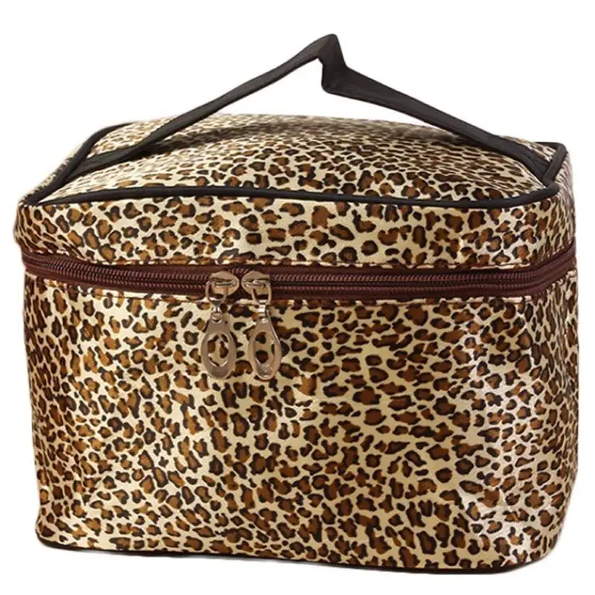 

Makeup Organizer Leopard Printing Cosmetic Bags Women Travel Makeup Bag Kozmetik Cantasi