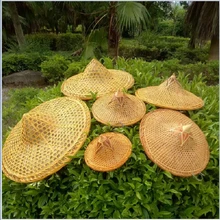 Chapeau de plage en bambou d'été | Couverture de pluie, chapeau de paille, tissage fait à la main, chapeau de plage en plein air, accessoires pour performance sur scène, abat-jour