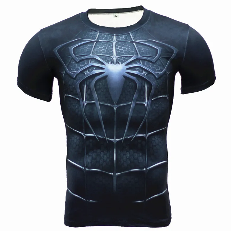 

3D digital printing Superman short-sleeved t-shirt Captain America Sports tights Men's Speed dry Fitness