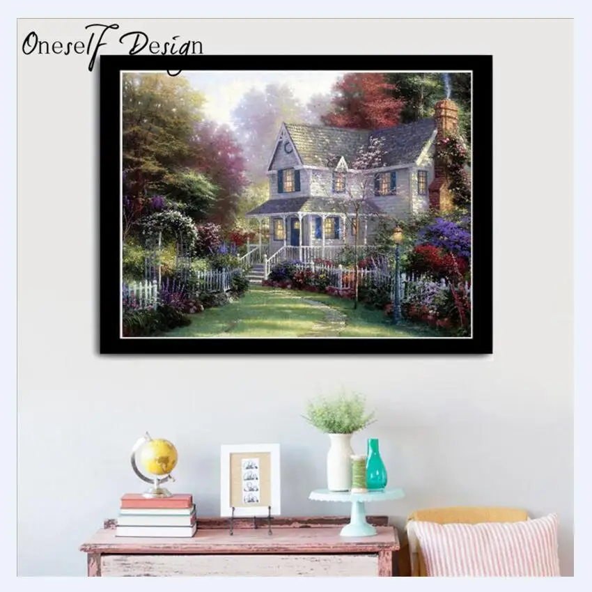 

2019 New Style European and American Style Villa In The Woods Landscape Decoration Cross Stitch Diamond Painting Wall Sticker
