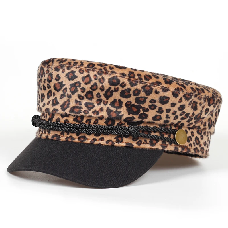 

women Leopard print Beret Female Flat Flat Cap Hats For Women Newsboy Cap British Style Beret Boina Gorras Spring Autumn Bone