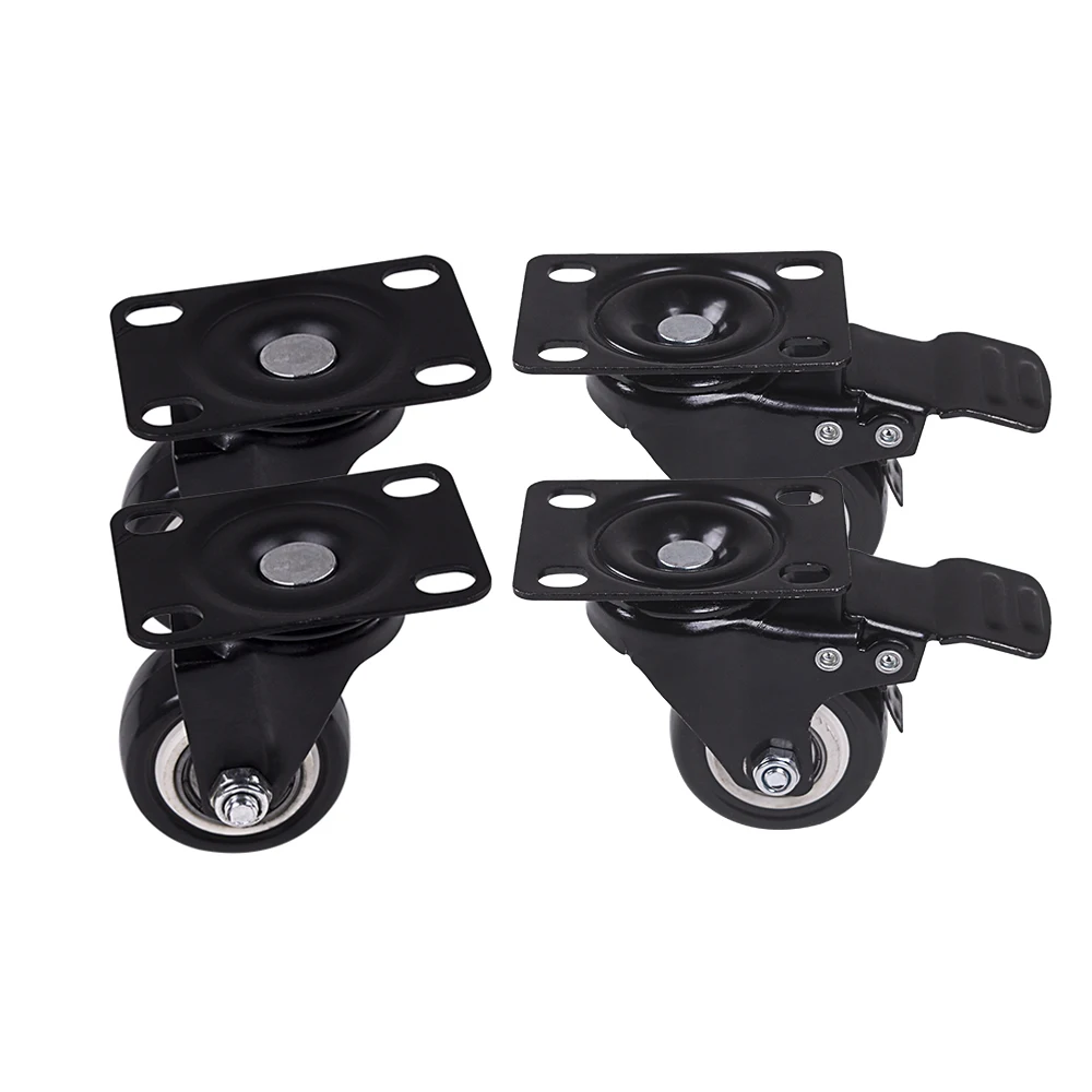 4Pcs 1.6in Heavy Duty rodas Giratórias Com Rodinhas com Segurança de Bloqueio Duplo e Rodas de Espuma de Poliuretano Sem Ruído, Rolamento de Carga £ 440-1